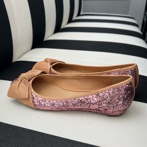 New never worn pink glitter flats